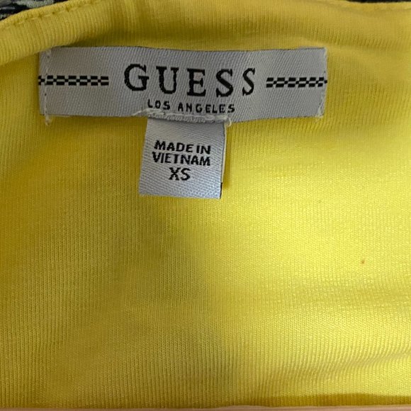 NWOT Guess Floral/Yellow Bodycon Mini Dress - Picture 3 of 6